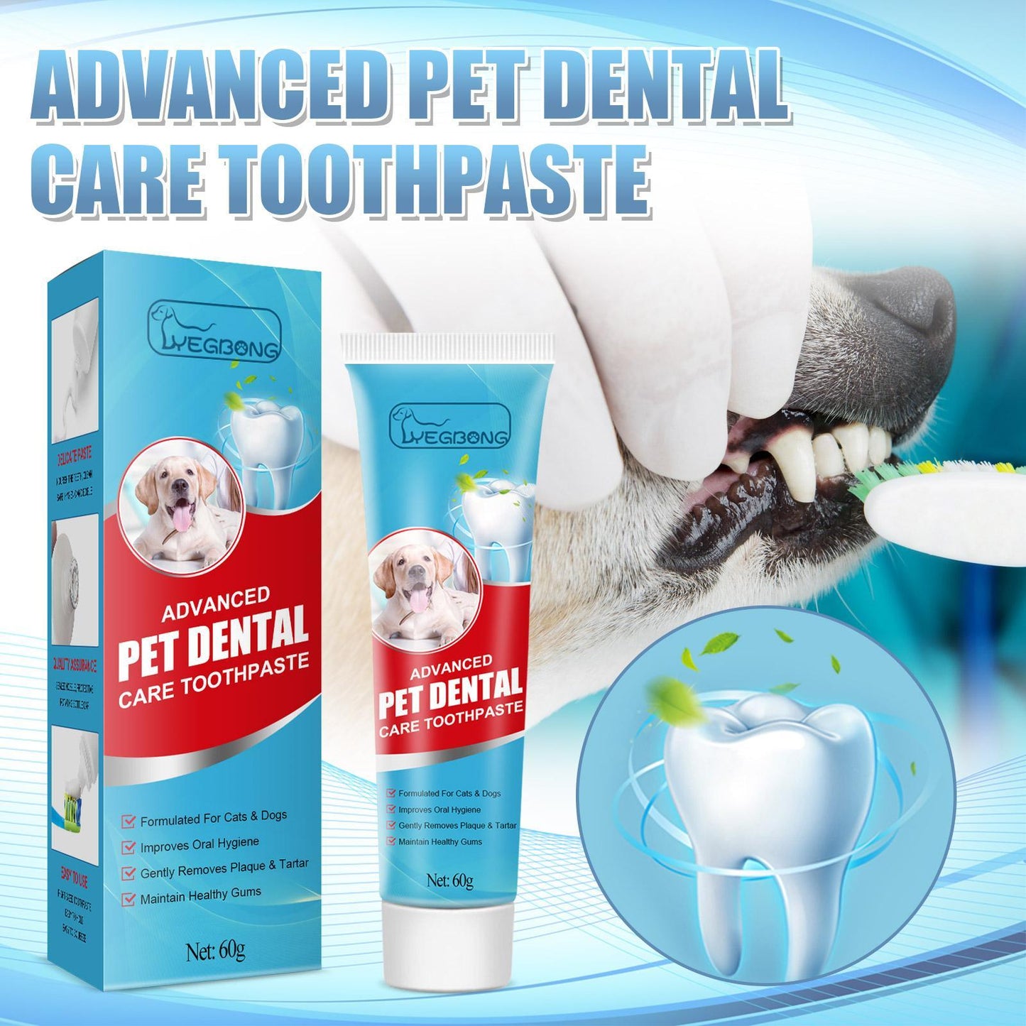 Igbon Pet Toothpaste Fresh Breath Removes Bad Breath Cleans Tartar Cats And Dogs Universal Edible Oral Care Toothpaste