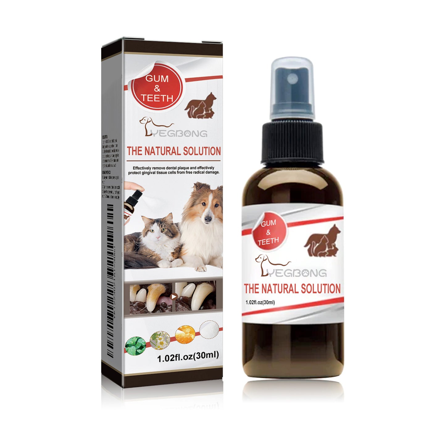 Pet Tooth Cleaning Spray 99% Oral Bacteria Killer Enzyme-Activated Formula Quick Bad Breath Elimination Plaque Tartar Remover Pet Dental Care Spray for Dogs Cats Oral Hygiene Pet Supplies