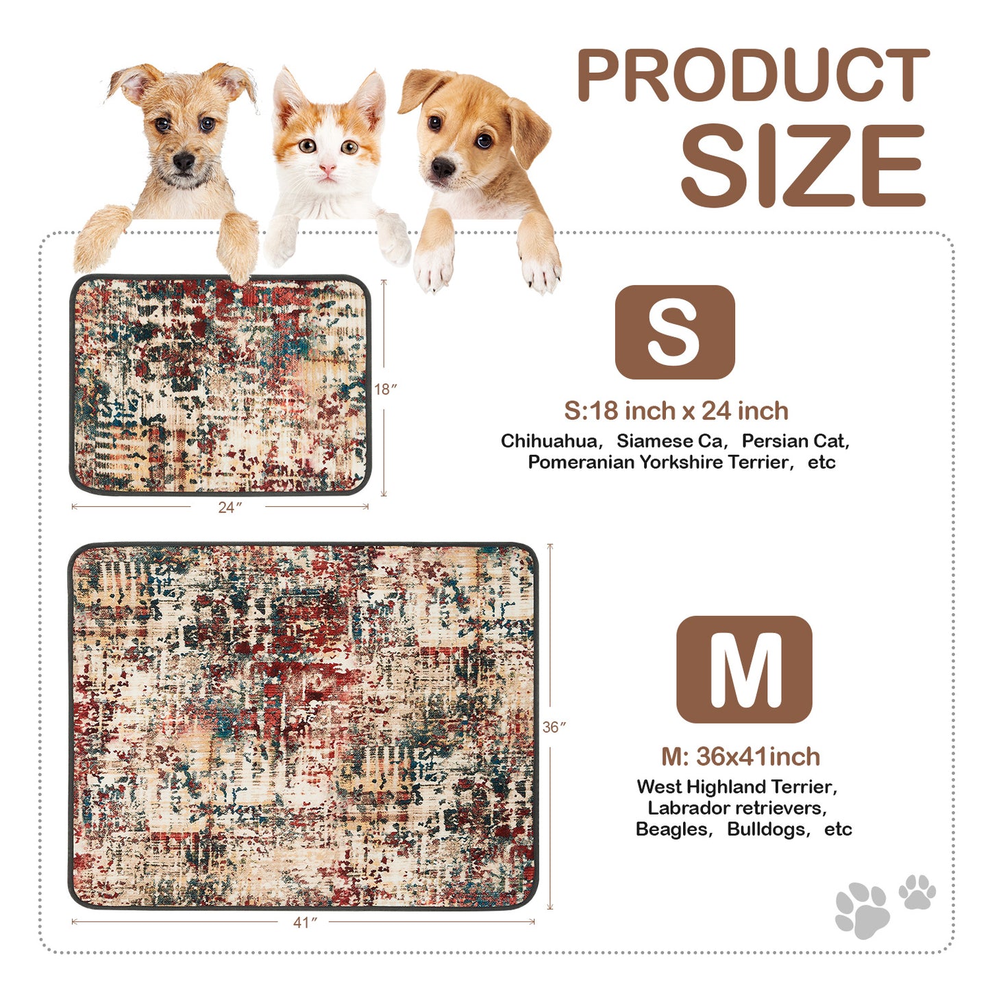 Premium Washable Dog Pee Pads 2-Pack Reusable Puppy Training Pads Super Absorbent Leakproof Non-Slip Potty Pads for Floor Crate Couch Whelping Litter Mat Puppy Supplies