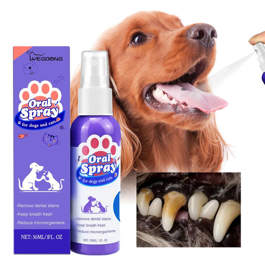 Yegebang Pet Oral Cleaning Spray - Teeth Cleaning & Deodorizing for Cats & Dogs - Fresh Breath Formula