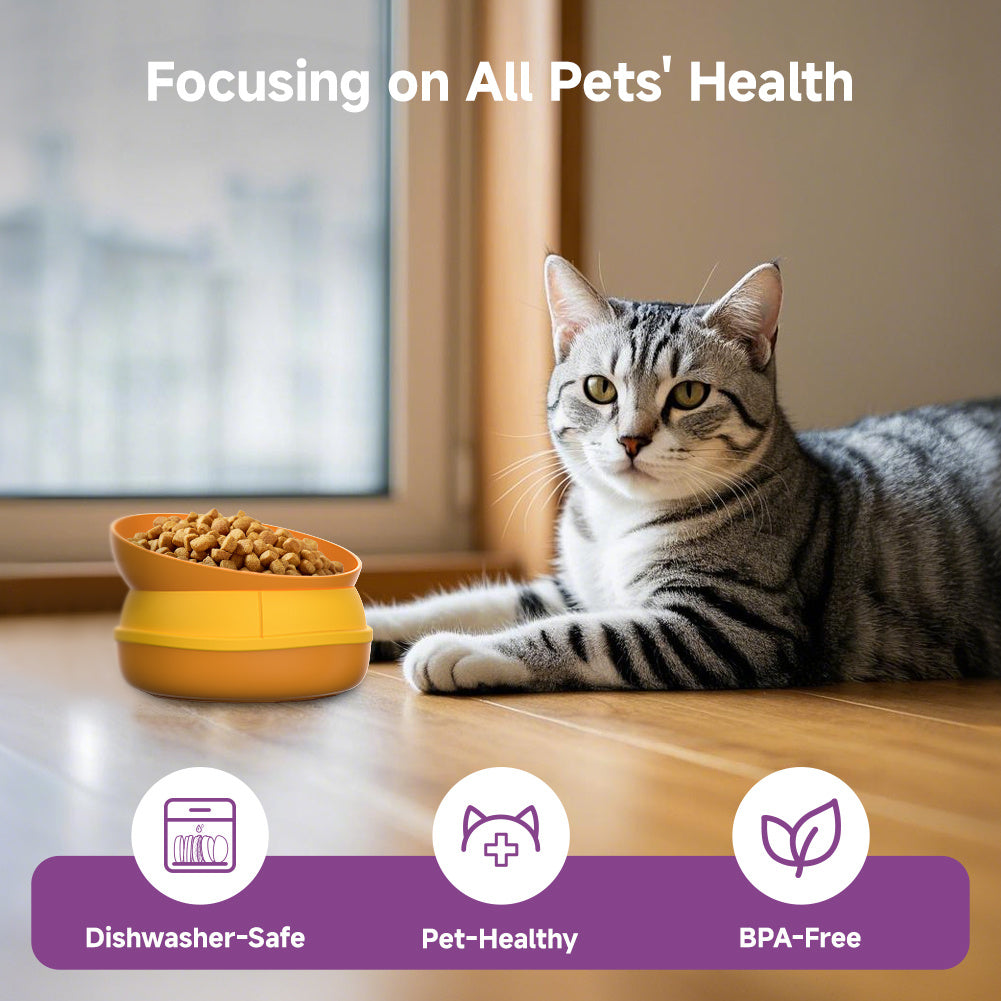 Hamburger - Shaped 5 - in - 1 Multi - layer Pet Bowl Set for Cats & Dogs: Top Bowl, Silicone Bowl, Dual Lick Mat, Slow Feeder, Non - slip Bowl