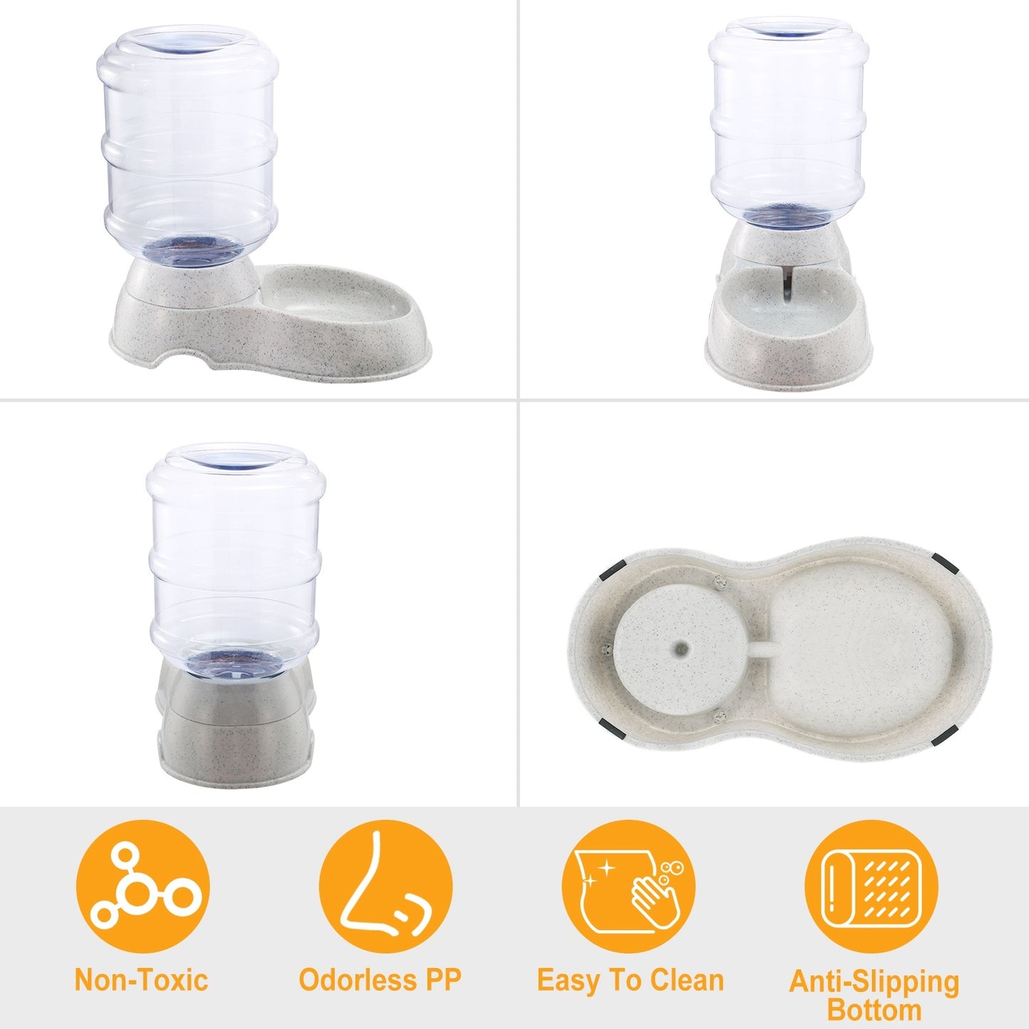 3.5L 1Gal Pet Water Dispenser Gravity Self-Dispensing Automatic Waterer for Cats Dogs Large Capacity BPA-Free Durable Pet Water Feeder Anti-Slip Base Pet Supplies