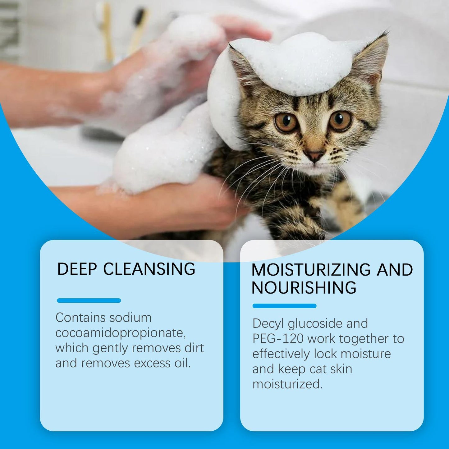 Premium Yegebang Cat Cleaning Mousse Natural Formula Mild Non-Irritating Gentle Pet Grooming Mousse for Cats Kittens Hypoallergenic No-Rinse Cat Bath Solution Pet Grooming Supplies