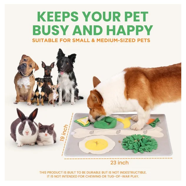 19x23 Inch Large Breed Snuffle Mat Interactive Treat Dispenser for Dogs Indoor Mental Stimulation Comfortable Fleece Sniff Mat Dog Enrichment Toy Boredom Relief Training Supplies