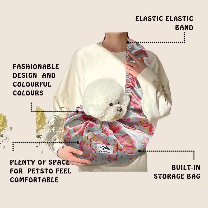 Hands Free Pet Sling Carrier For Small Medium Pets Keep Furry Baby Close Soft Secure Calming For Walks Errands Home Use Reversible 2 In 1 Design With Pocket