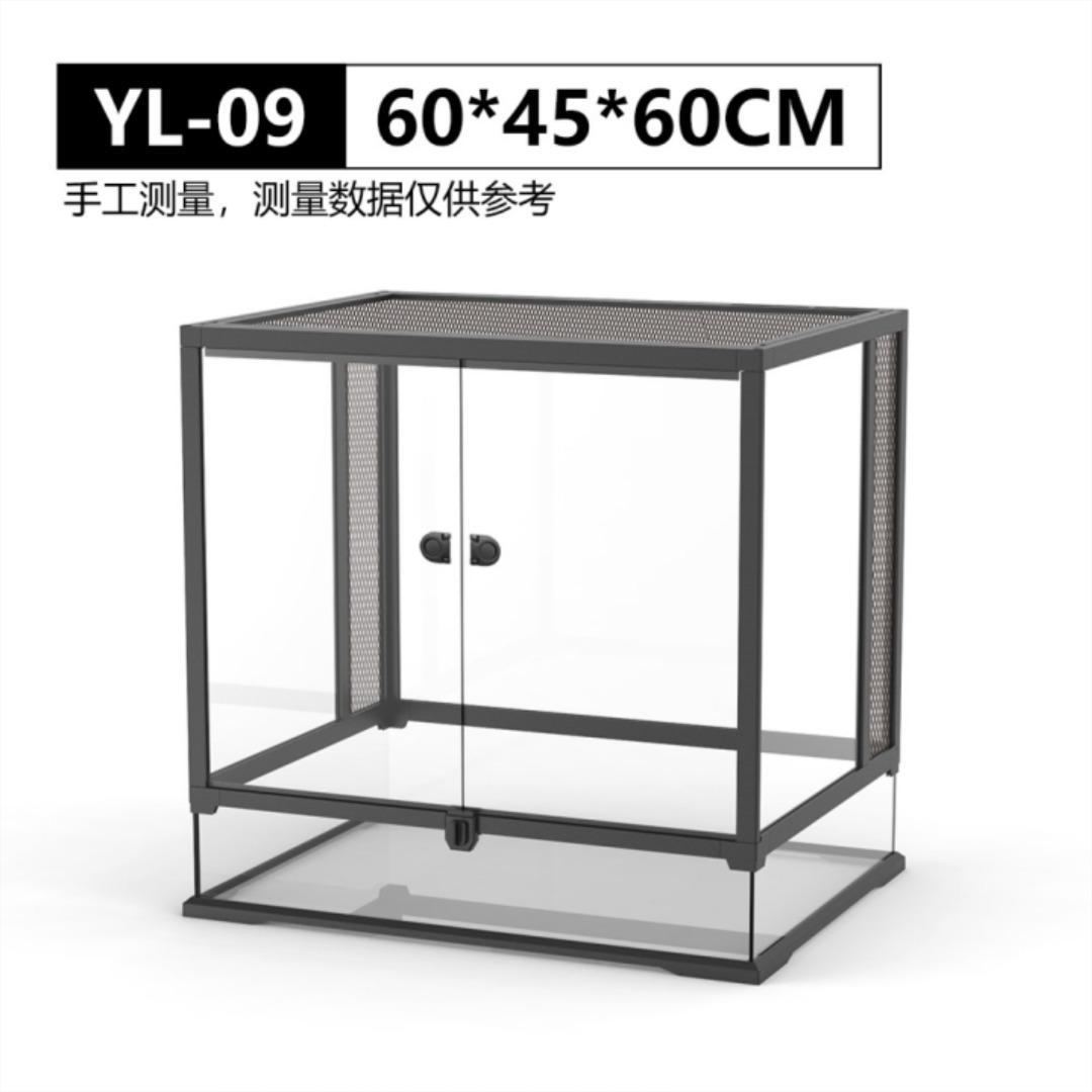 30 Gallon Large Assembled Reptile Glass Terrarium Front Opening Double Hinged Door Top Screen Ventilation Breeding Tank for Lizards Snakes Turtles Amphibians Reptile Habitat