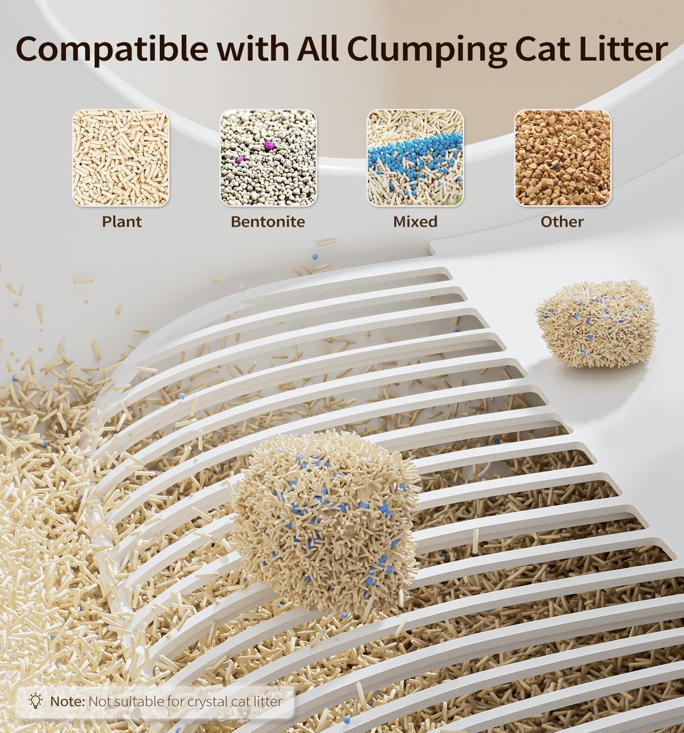 60L Automatic Cat Litter Box Smart App Control Deodorizing Infrared Sensor for Multiple Cats