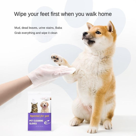 Premium Hypoallergenic Pet Bathing Wipes - Travel Size | Coconut Oil Nourishes Fur, Deodorizes for Dogs Cats | Daily Care Cleaning Gloves