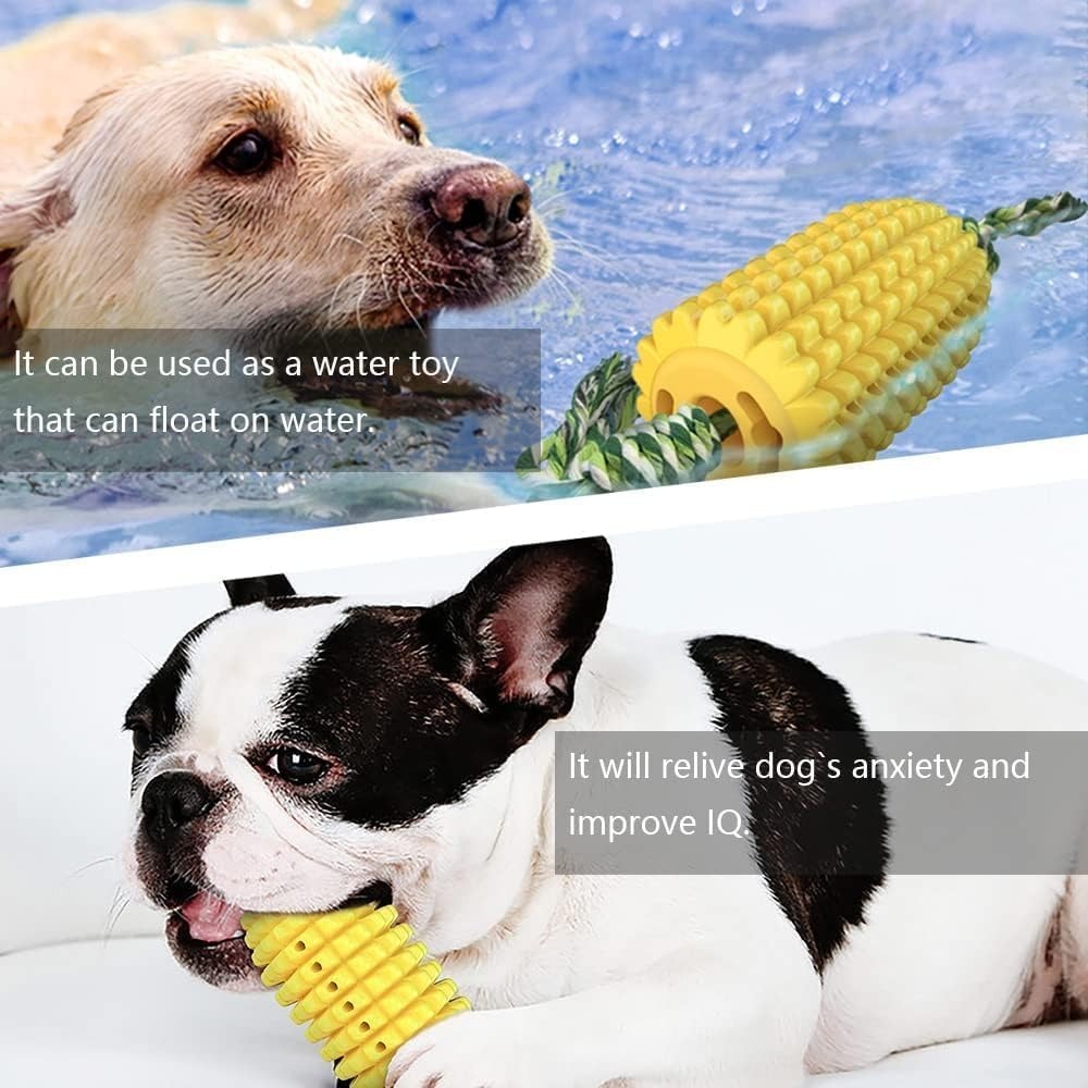Durable Squeaky Dog Chew Toys for Aggressive Chewers Interactive Corn Cob Toys Small Medium Large Dogs Puppies Teething Chew Toys Strong Chewing Dog Toys
