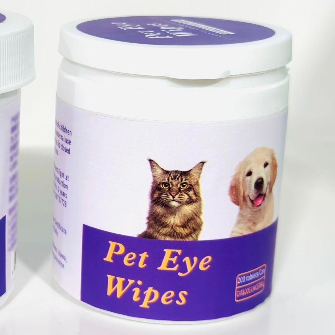 Premium Pet Eye Wipes - 200 Count | Tear Stain Remover, Gentle Cleaning for Dogs Cats | Removes Dirt Debris, Hypoallergenic Formula