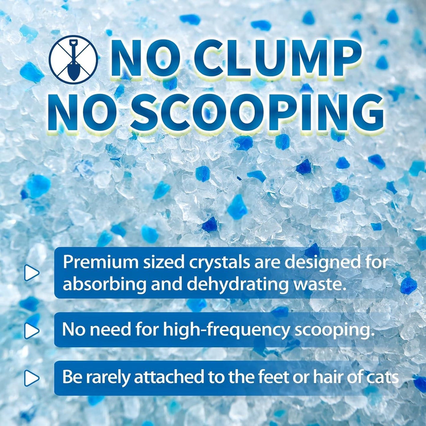 Crystal Cat Litter For Pets, No Caking, Odor Control, Light Weight, Low Dust, Easy To Use