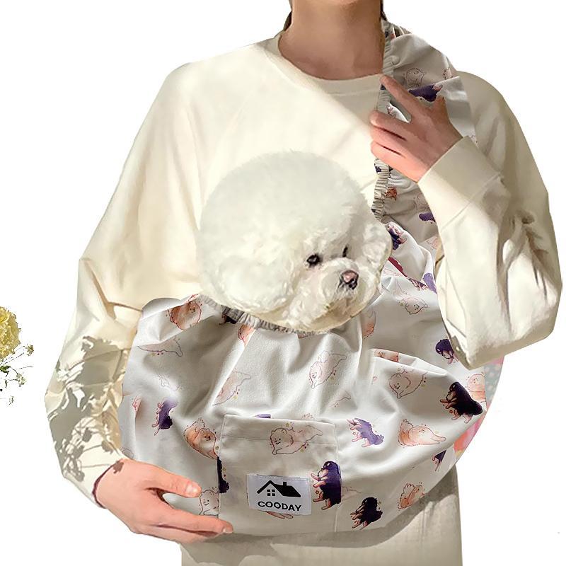 Hands Free Pet Sling Carrier For Small Medium Pets Keep Furry Baby Close Soft Secure Calming For Walks Errands Home Use Reversible 2 In 1 Design With Pocket