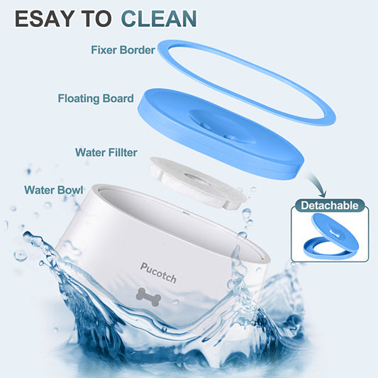 2 Liter Pet Drinking Basin Splash Proof Design with Water Filter Element for Cats Dogs Large Capacity Pet Water Dispenser Clean Filtered Water Bowl