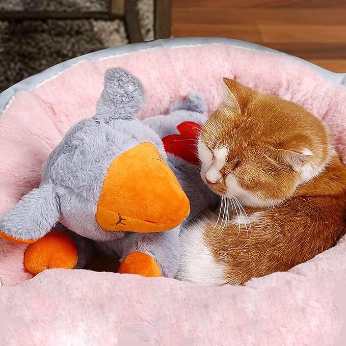 Premium Pet Anti Anxiety Sleeping Toy with Heartbeat Heat Apparatus Calming Toy for Dogs Cats Separation Anxiety Relief Comforting Pet Toy for Stress Relief Sleep Aid
