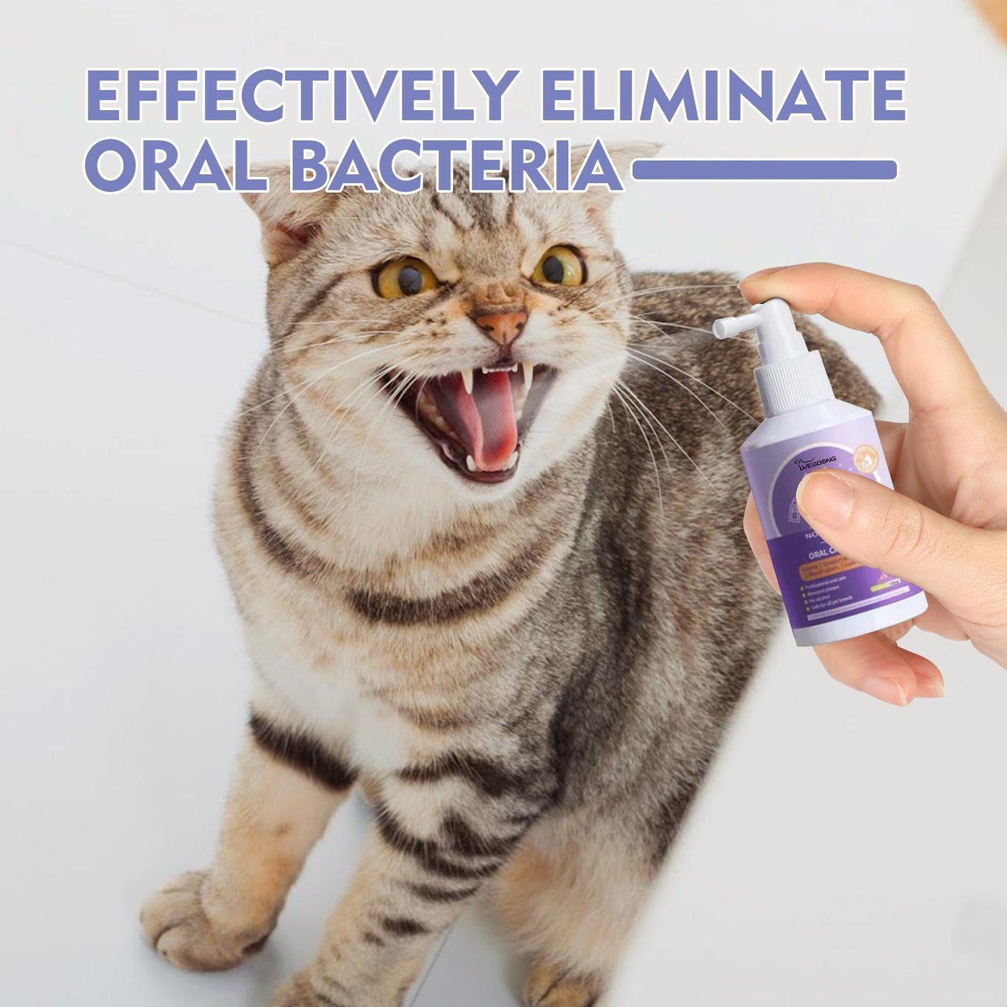 Yegebang Pet Teeth Cleaning Spray for Cats & Dogs - Oral Deodorizer for Fresh Breath