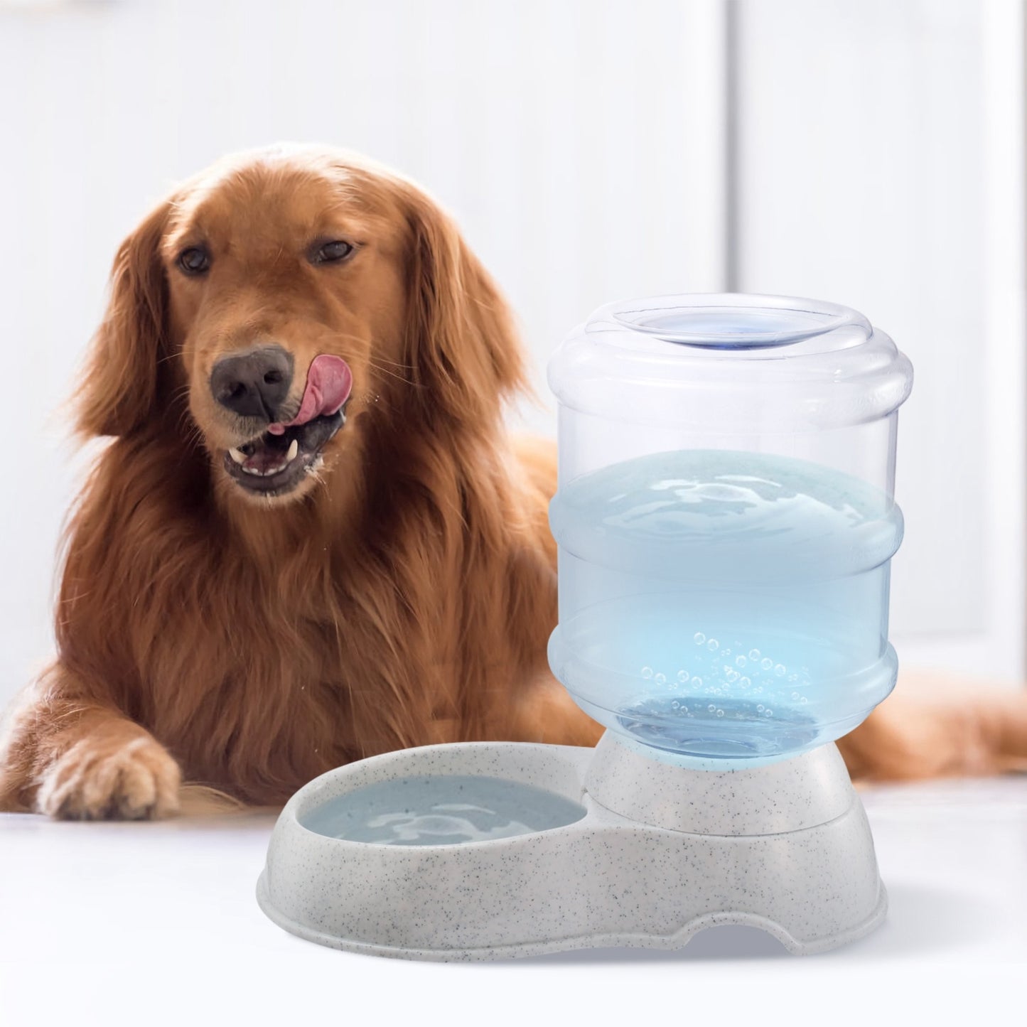 3.5L 1Gal Pet Water Dispenser Gravity Self-Dispensing Automatic Waterer for Cats Dogs Large Capacity BPA-Free Durable Pet Water Feeder Anti-Slip Base Pet Supplies