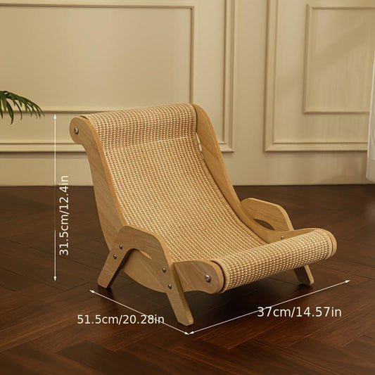 2 in 1 Cat Hammock and Scratcher Durable Linen Rope Cat Bed All Season Pet Resting Chair for Kittens Small Pets Cozy Scratch Pad for Claw Sharpening