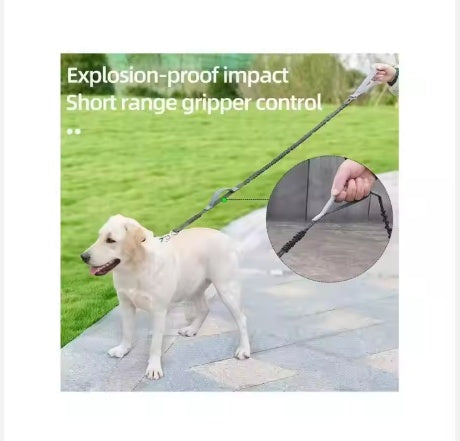 Premium YT Pet Explosion-Proof Impact Dog Leash - Heavy Duty | Padded Double Handle, Car Seat Belt Compatible | 4-6ft Long for Large Dogs