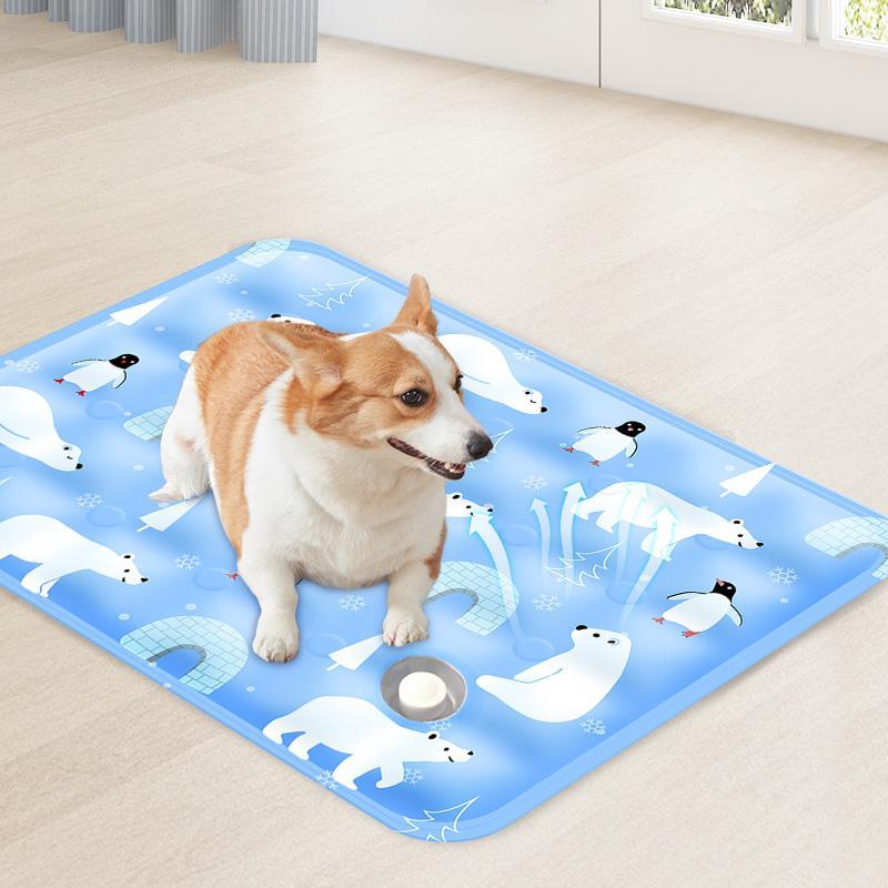 Pet Summer Cooling Pad Ice Bear Shape Washable Portable All-in-One Pet Cooler Mat Safe Non-Toxic Indoor Outdoor Foldable for Cats Dogs Keep Pets Comfortable in Hot Weather 优化逻辑：