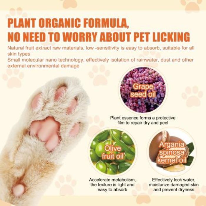 Natural Plant Formula Pet Paw Balm for Cats Dogs Softens Dry Pads Lick Proof 1.7 Oz Moisturizing Paw Care Balm for Pets
