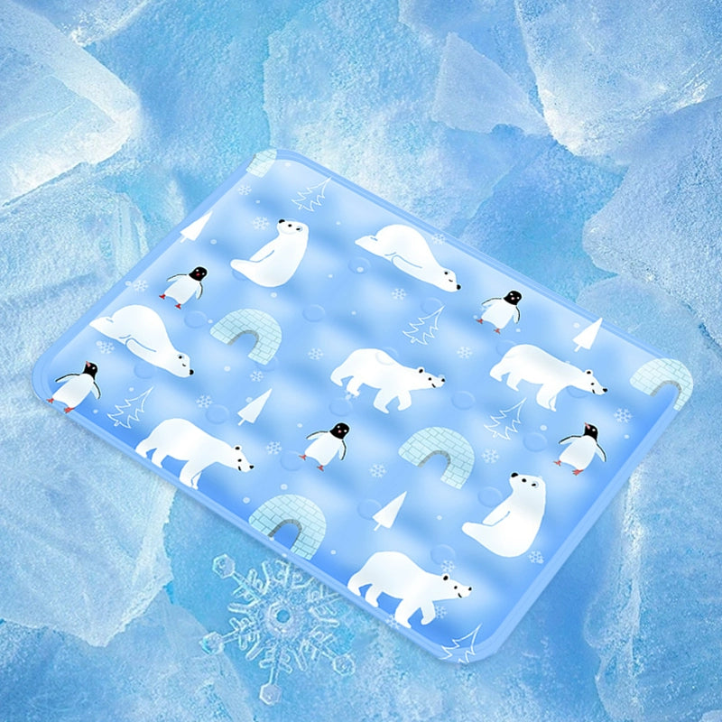 Pet Summer Cooling Pad Ice Bear Shape Washable Portable All-in-One Pet Cooler Mat Safe Non-Toxic Indoor Outdoor Foldable for Cats Dogs Keep Pets Comfortable in Hot Weather 优化逻辑：