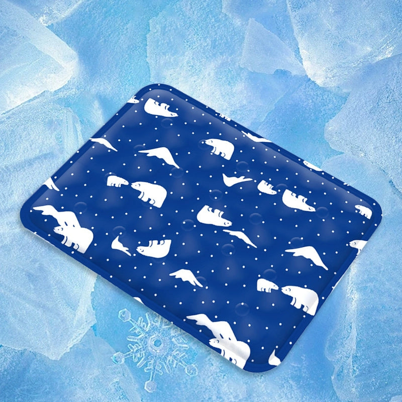 Pet Summer Cooling Pad Ice Bear Shape Washable Portable All-in-One Pet Cooler Mat Safe Non-Toxic Indoor Outdoor Foldable for Cats Dogs Keep Pets Comfortable in Hot Weather 优化逻辑：