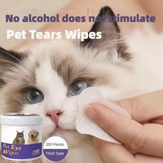 Premium Pet Eye Wipes - 200 Count | Tear Stain Remover, Gentle Cleaning for Dogs Cats | Removes Dirt Debris, Hypoallergenic Formula