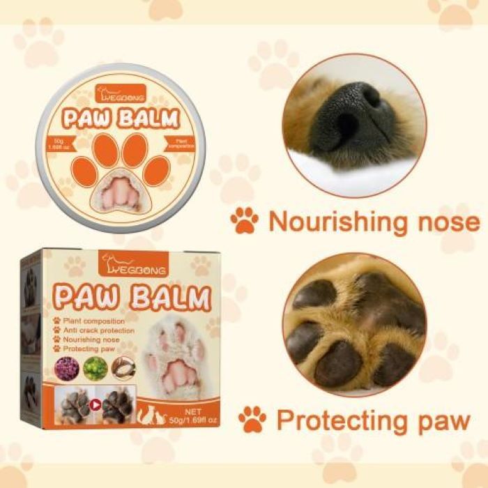 Natural Plant Formula Pet Paw Balm for Cats Dogs Softens Dry Pads Lick Proof 1.7 Oz Moisturizing Paw Care Balm for Pets