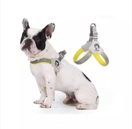 Premium YT Pet Harness for Dogs Cats - Adjustable Comfort Fit | Reflective Leather Trim, Easy Control Leash Set