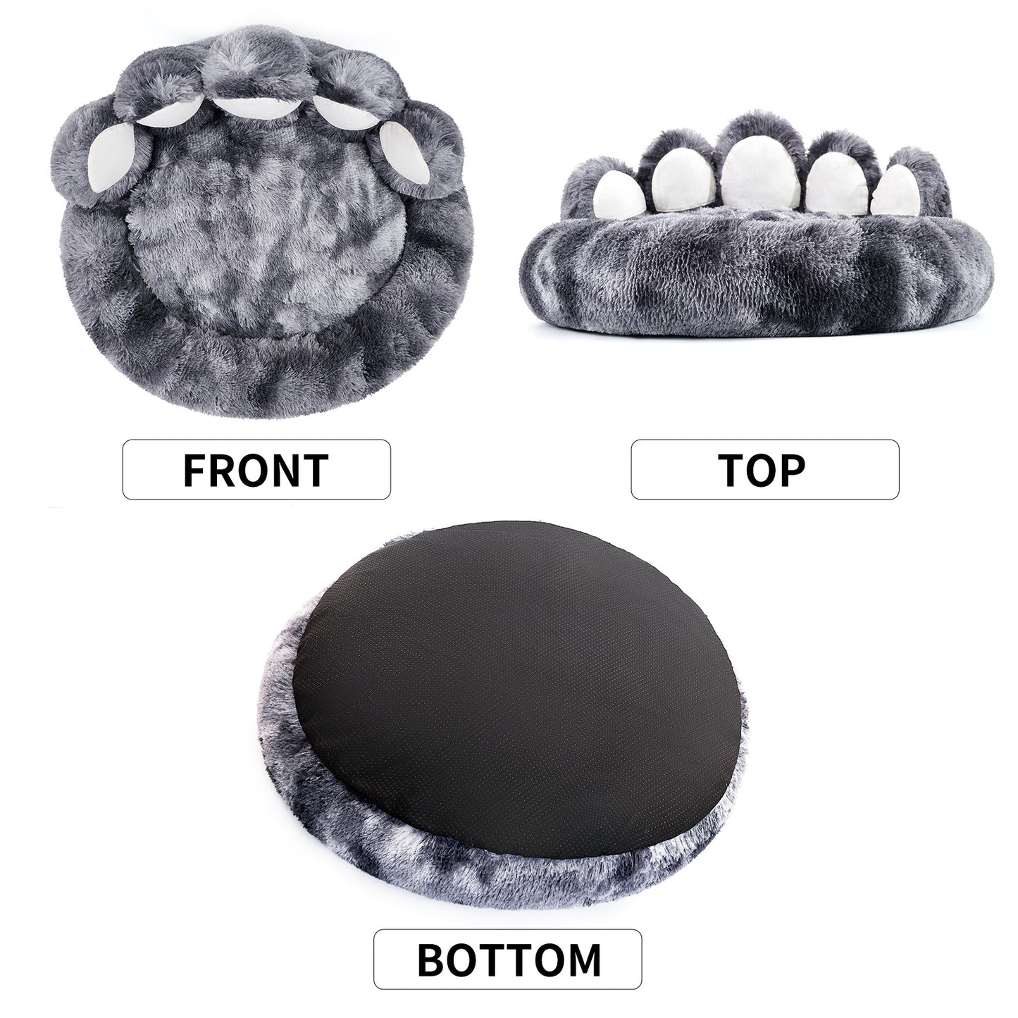 Bear Paw Dog Bed Plush Ultra-Soft Pet Bed for Small Medium Dogs Cats Indoor Non-Slip Cushioned Pet Furniture