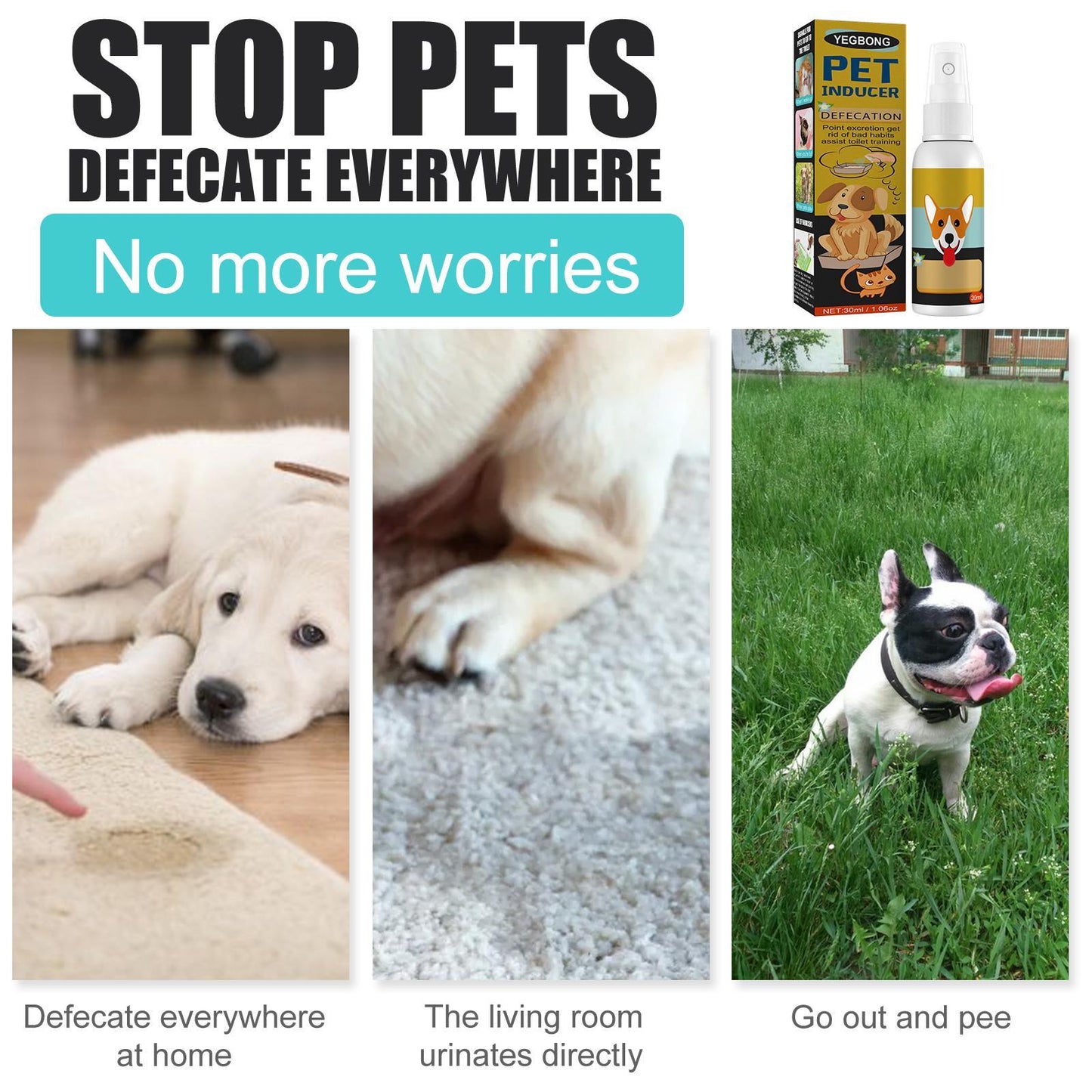Yegebang Pet Defecation Positioning Spray Pet Feces Positioning Pet Cat And Dog Defecation Inducer