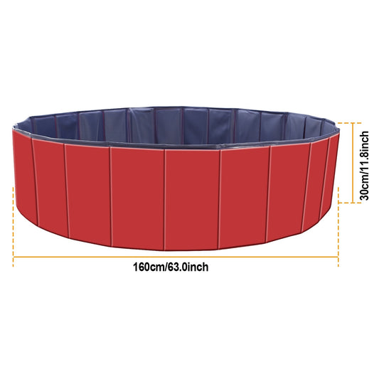 160x160x30cm Foldable Pet Swimming Pool PVC Dog Swim Bath Tub Playmat Portable Collapsible Pet Pool for Dogs Cats Outdoor Indoor Easy Setup Backyard Garden Summer Pet Supplies