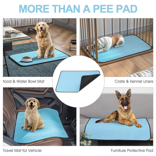 Washable Dog Urine Pad Waterproof Toilet Training Mat 89.5X59.2Cm 34.5In Non Slip Diaper Pad for Puppies Cats 2 Packs Reusable Pet Potty Pads Leak Proof Washable Mats for Indoor Training
