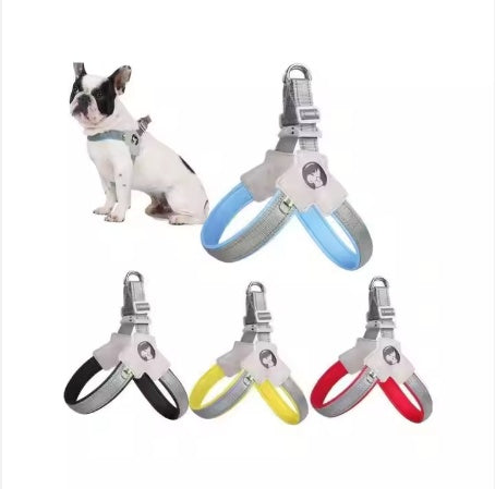 Adjustable & Comfortable YT Pet Harness with Leash Set for Dogs and Cats - Leather - Trimmed, Reflective Design for Easy Control