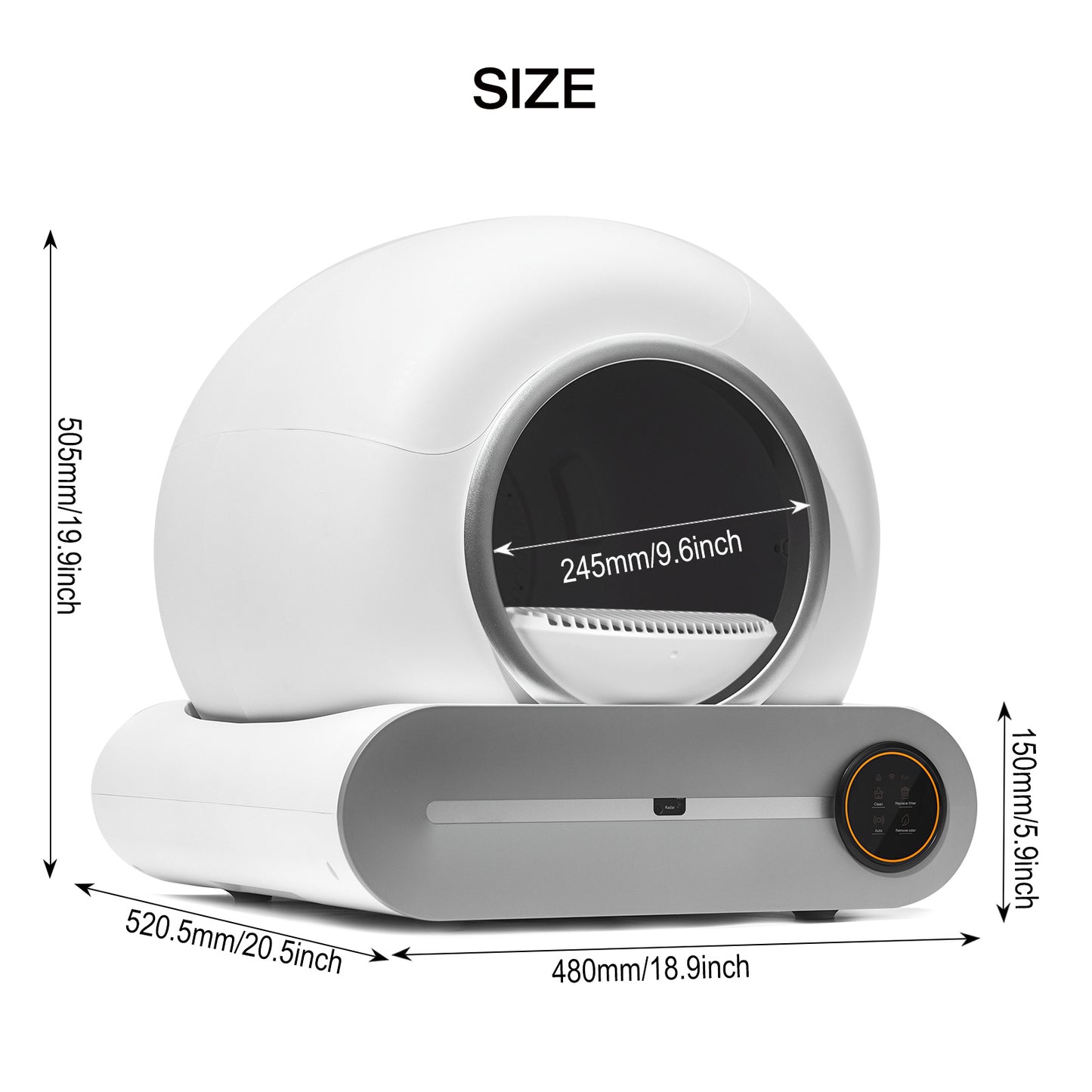 Self-cleaning Litter Box Automatic Scooping Deodorization App Control 2.4G WiFi Intelligent Litter Box with Padding