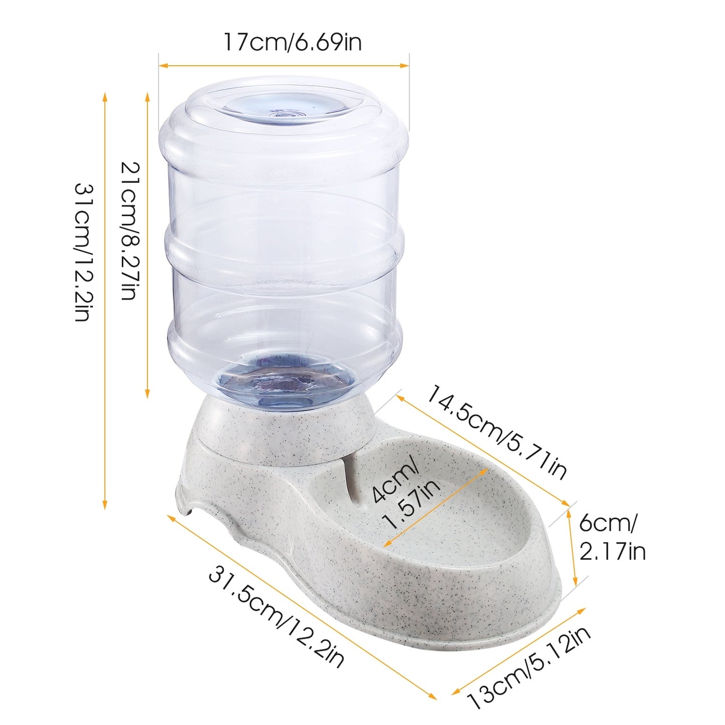 3.5L 1Gal Pet Water Dispenser Gravity Self-Dispensing Automatic Waterer for Cats Dogs Large Capacity BPA-Free Durable Pet Water Feeder Anti-Slip Base Pet Supplies