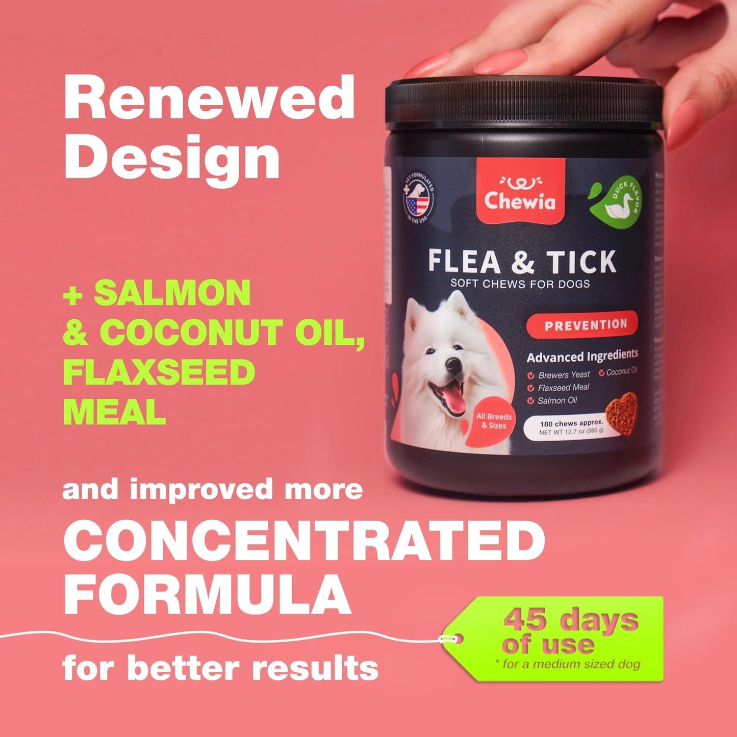 Natural Flea & Tick Prevention Chews for Dogs - Immune Support Delicious Soft Treats - All-Breed Safe Flea Tick Control Vet-Recommended Flea Tick Chews with Immune Boost