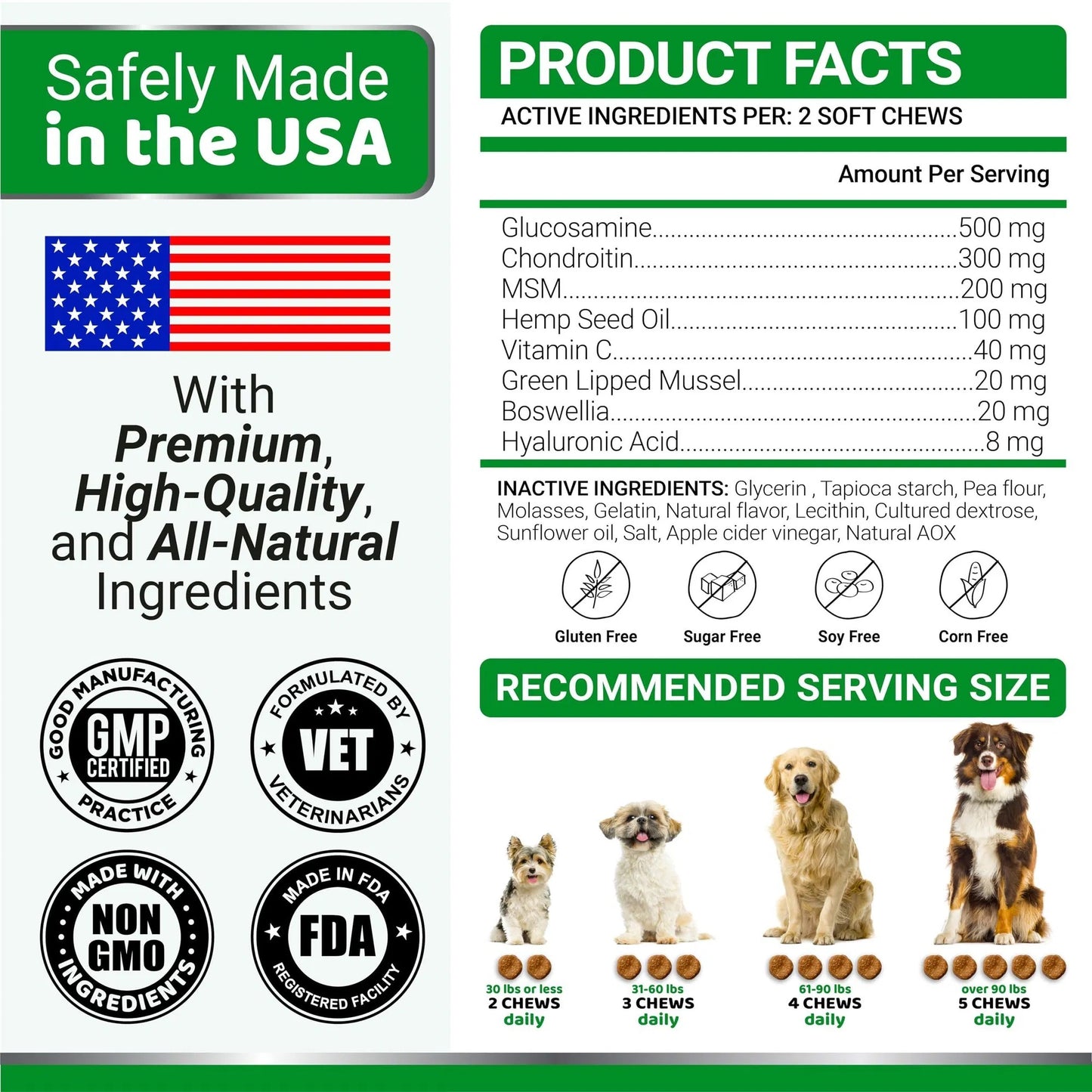 Advanced Hip & Joint Supplement for Dogs - Glucosamine Chondroitin MSM Chews 170 Ct Joint Pain Relief Treats - All-Breed Joint Health Support Delicious Soft Chews for Arthritis, Mobility & Daily Care