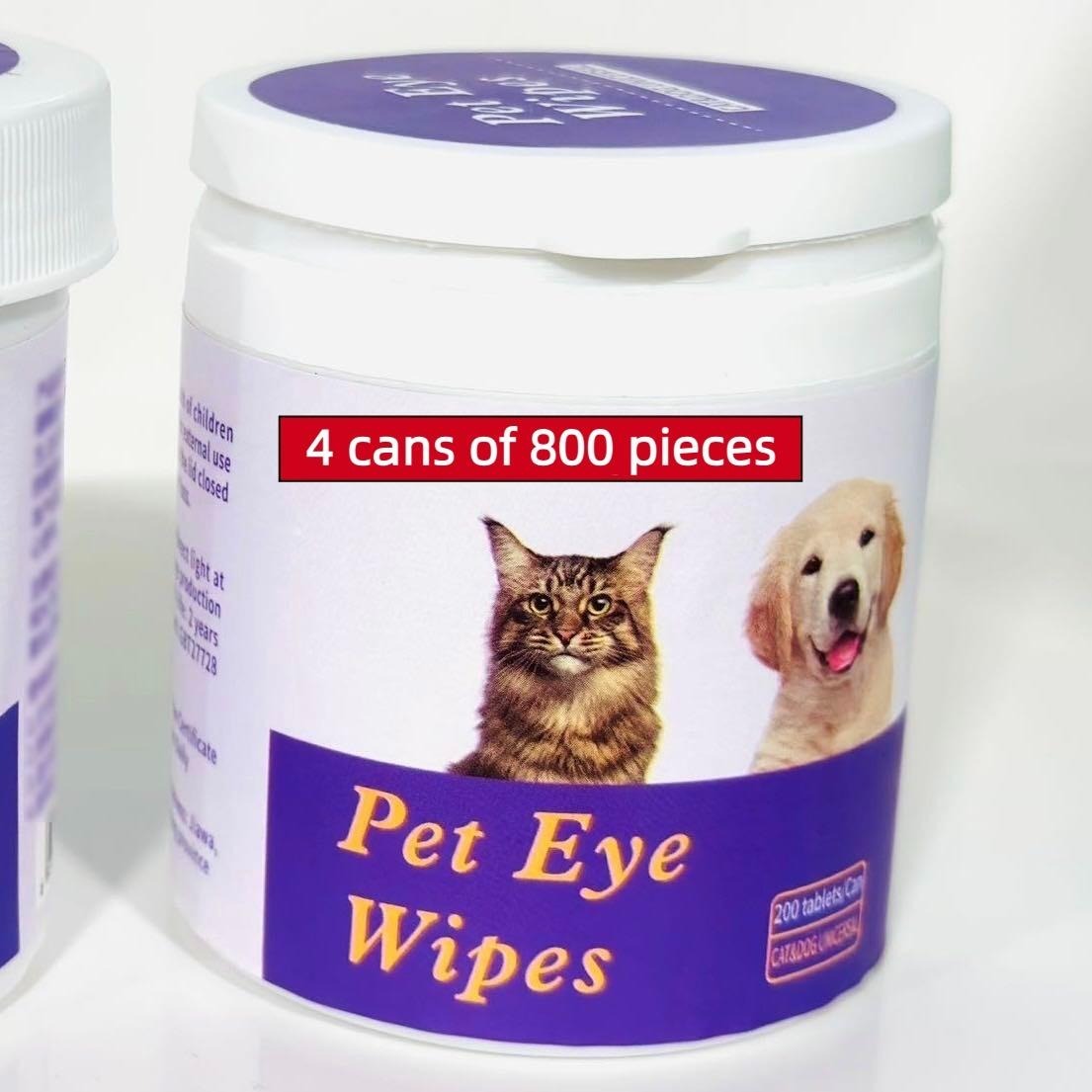 Premium Pet Eye Wipes - 200 Count | Tear Stain Remover, Gentle Cleaning for Dogs Cats | Removes Dirt Debris, Hypoallergenic Formula