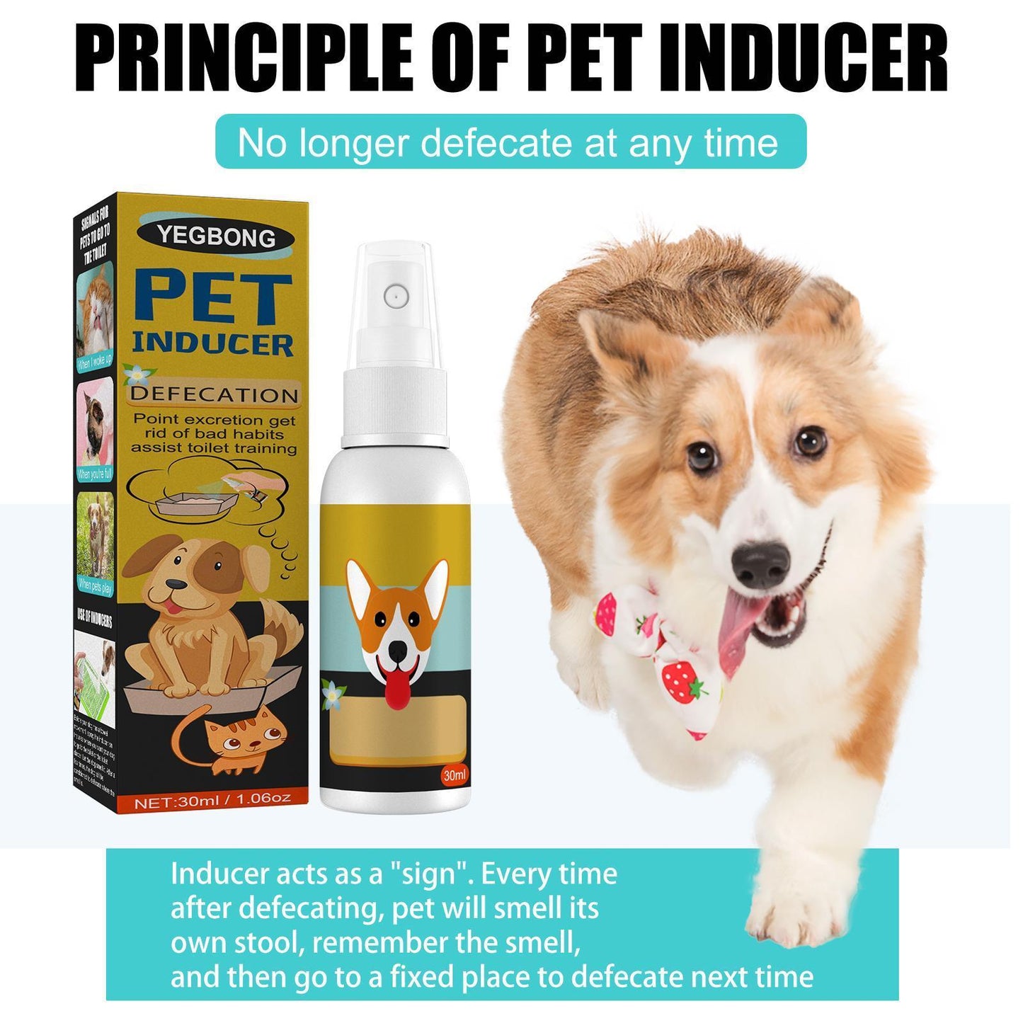 Yegebang Pet Defecation Positioning Spray Pet Feces Positioning Pet Cat And Dog Defecation Inducer