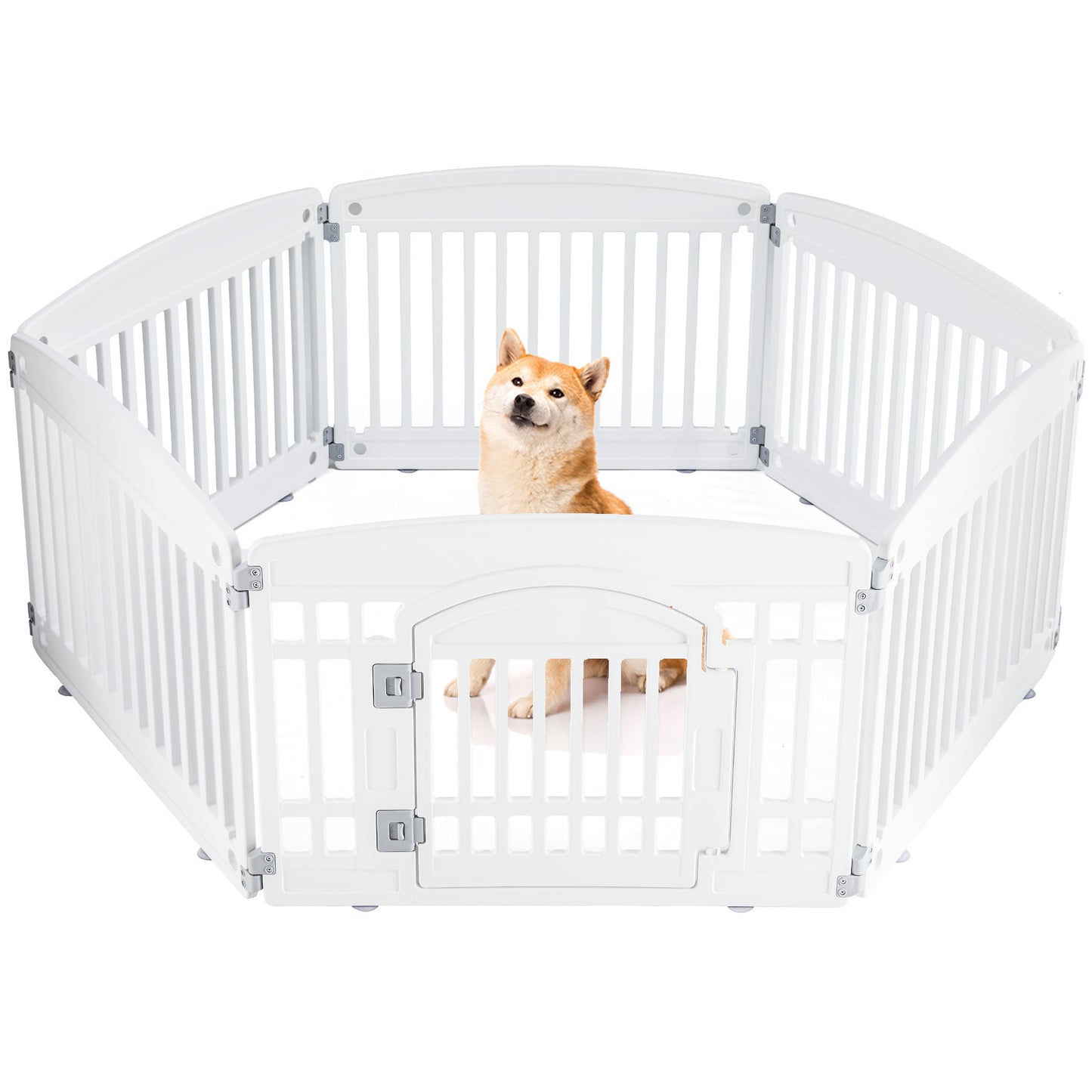 Premium Safe Dog Playpen Fence - Reliable Pet Enclosure for Indoor Outdoor Use | Durable Dog Game Fence with Anti-Tip Design | Ideal for Puppy Training and Pet Exercise