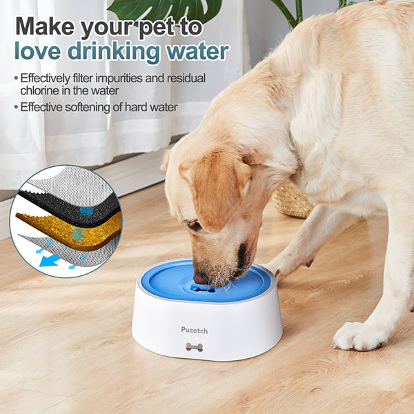 2 Liter Pet Drinking Basin Splash Proof Design with Water Filter Element for Cats Dogs Large Capacity Pet Water Dispenser Clean Filtered Water Bowl