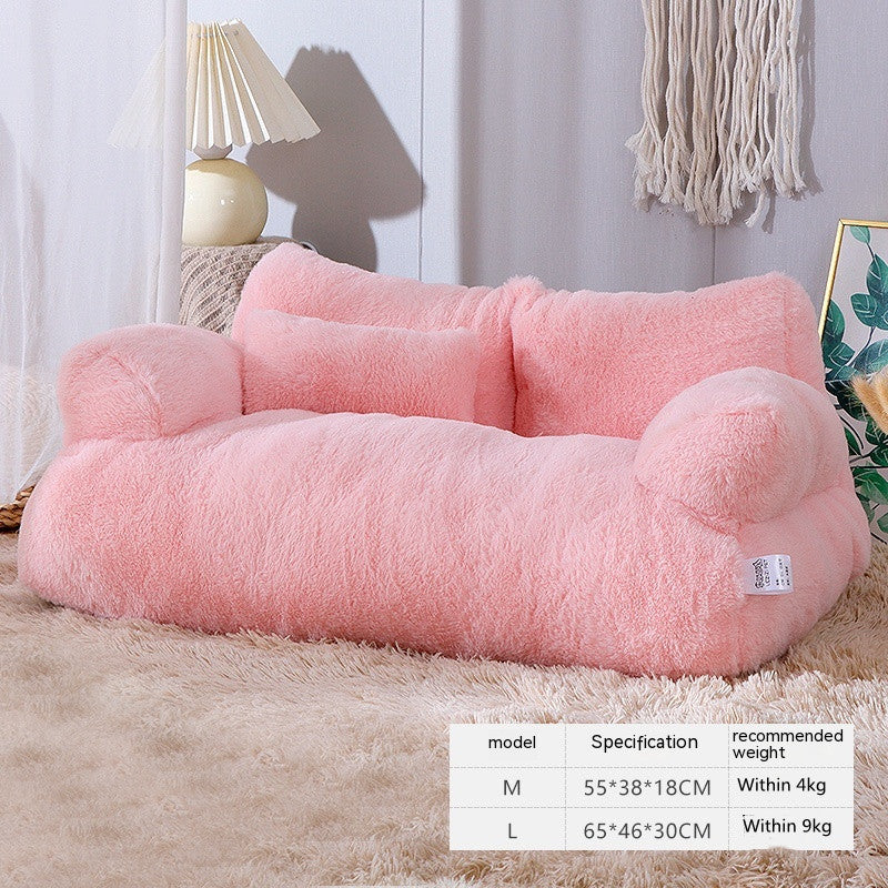 Large Flannel Warm Cat Sofa Universal Pet Kennel Cozy Plush Pet Bed for Cats Dogs Indoor Outdoor Pet House Furniture