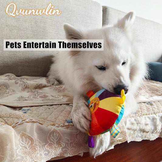 Plush Pet Dog Flying Discs Chew Toys Interactive Tug Of War Dog Toys with Bells Inside Turntable Pattern Washable Bite Resistant Pet Toys for Dogs