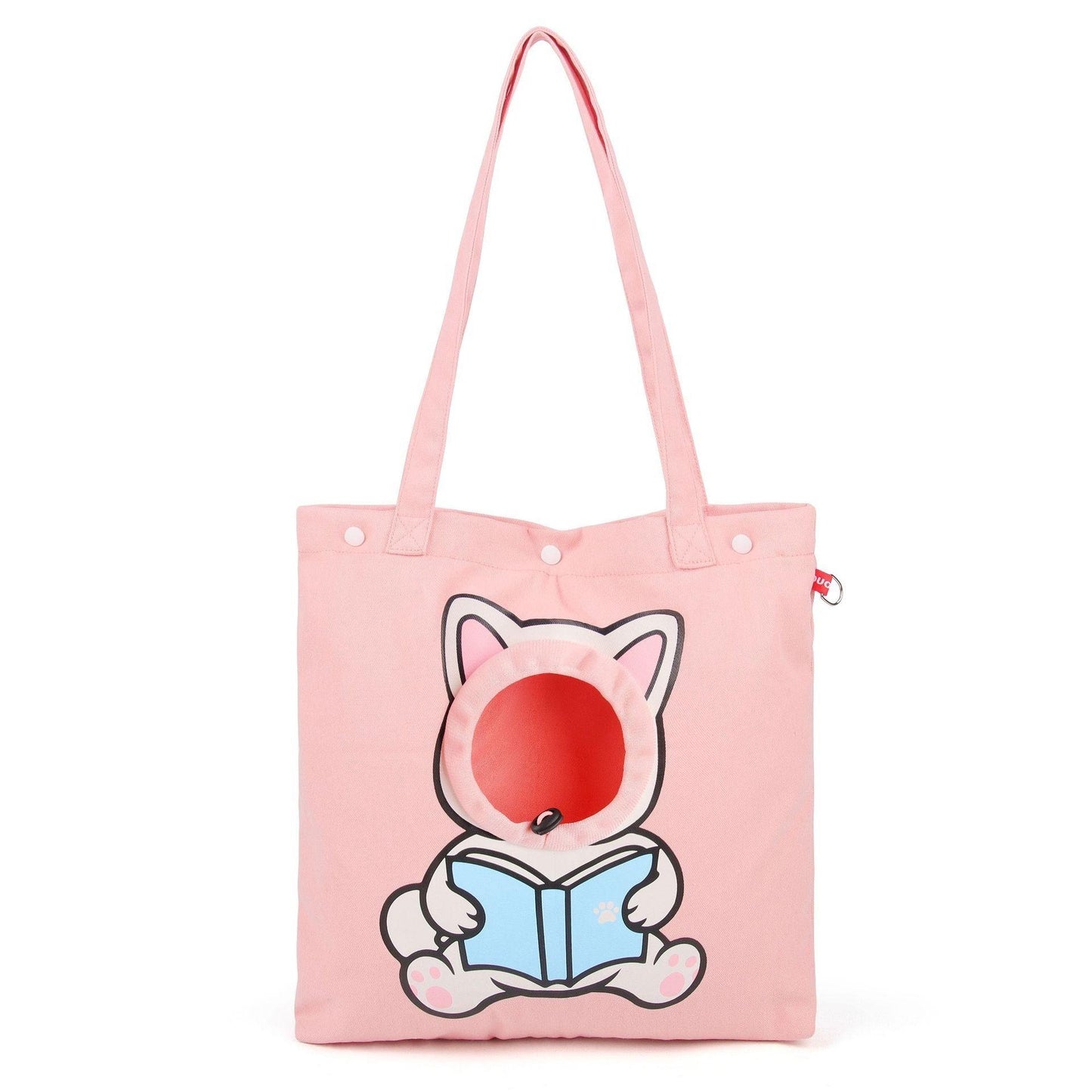 Cute Animal Shaped Pet Canvas Shoulder Bag Portable Cat Carrier Tote Chest Bag with Head Exposure Design Outdoor Travel Pet Carrier for Cats Dogs Pet Supplies