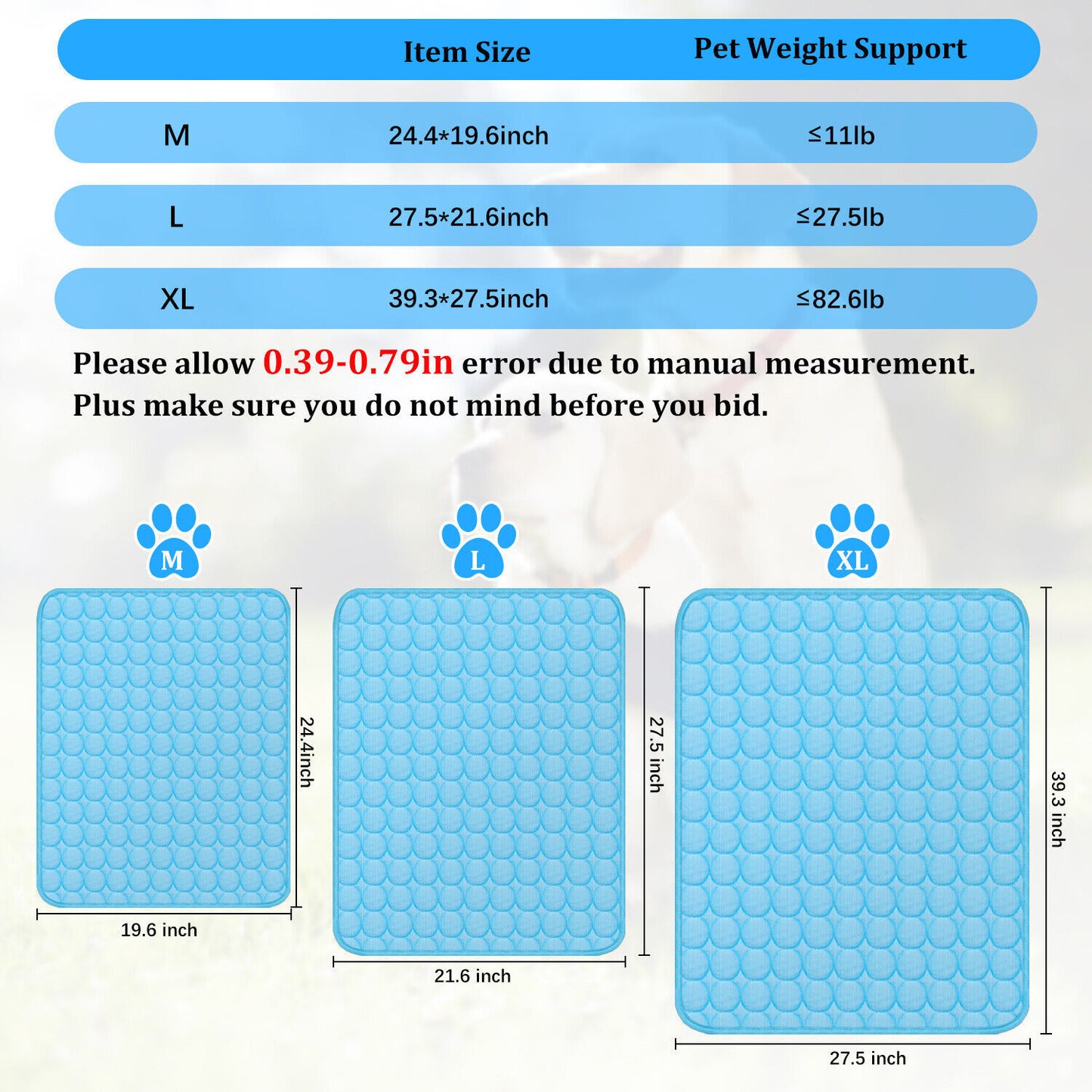 Pet Cooling Mat Cool Pad Cushion for Dogs Cats Puppies Summer Sleeping Bed Cooling Blanket