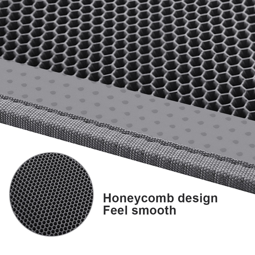 Premium Kitty Cat Litter Mat Honeycomb Double Layer Waterproof EVA Non Slip Litter Trapper Washable Pad for Litter Boxes Cat Litter Catcher Mat