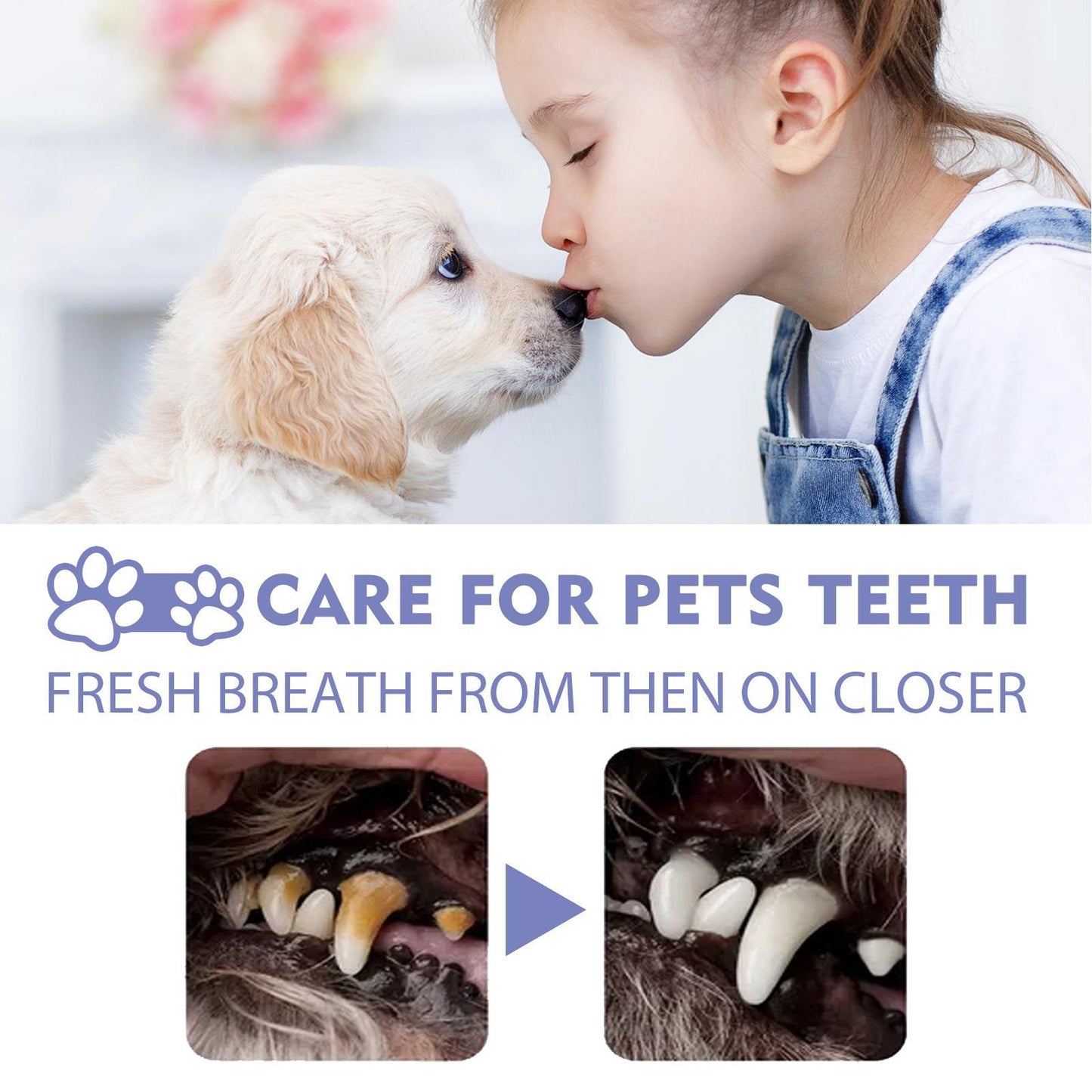 Yegebang Pet Teeth Cleaning Spray for Cats & Dogs - Oral Deodorizer for Fresh Breath