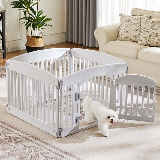 Premium Safe Dog Playpen Fence - Reliable Pet Enclosure for Indoor Outdoor Use | Durable Dog Game Fence with Anti-Tip Design | Ideal for Puppy Training and Pet Exercise