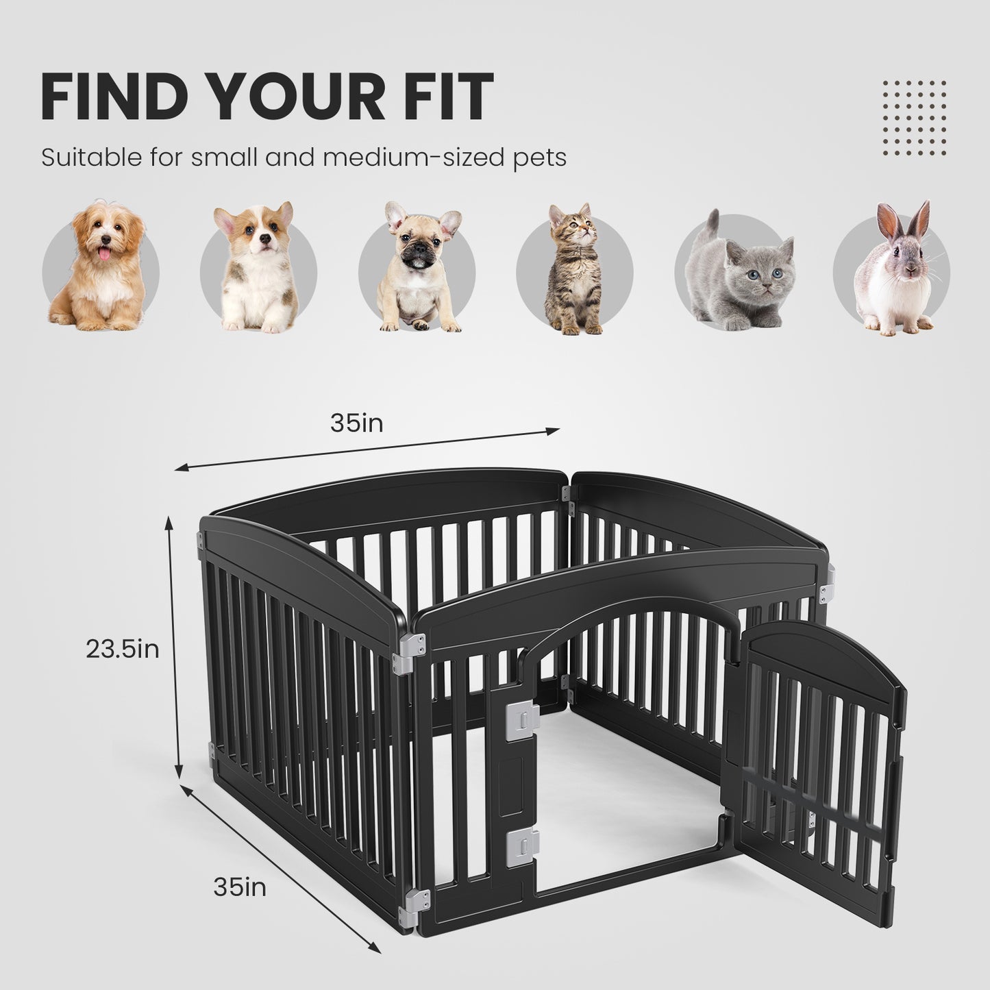 Premium Safe Dog Playpen Fence - Reliable Pet Enclosure for Indoor Outdoor Use | Durable Dog Game Fence with Anti-Tip Design | Ideal for Puppy Training and Pet Exercise